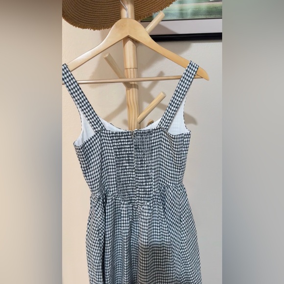 Reformation Balia Linen Dress In Slate Check, brand new, never worn, no flaws. - Picture 10 of 16